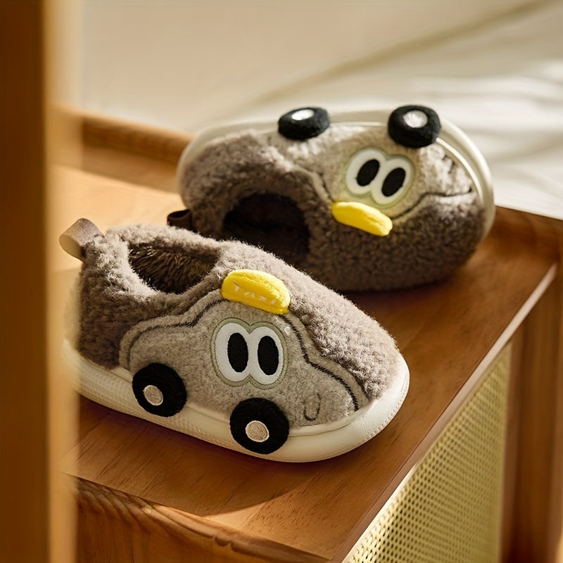 TurboToes Car Slippers – Kids Warm Non-Slip House Shoes