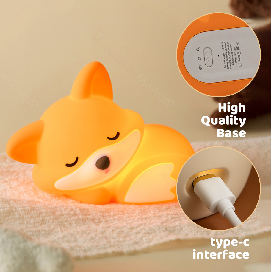 GlowFriends Fox Night Light - Kids Bedside Lamp - Perfect Gift