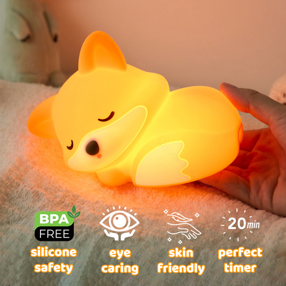 GlowFriends Fox Night Light - Kids Bedside Lamp - Perfect Gift