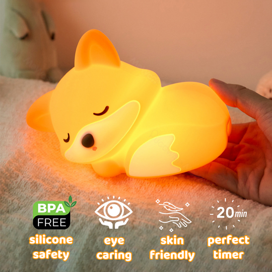 GlowFriends Fox Night Light - Kids Bedside Lamp - Perfect Gift