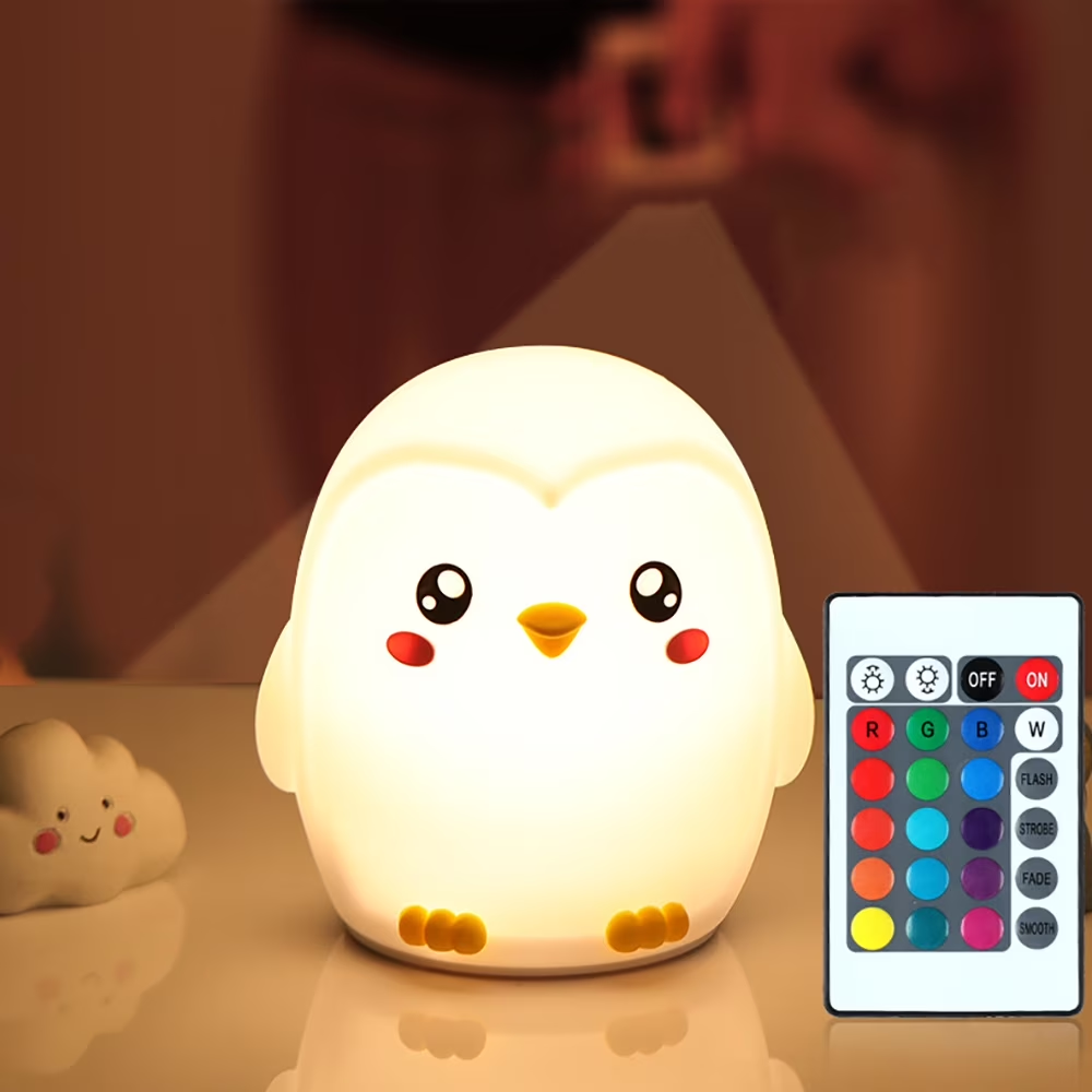 PenguinGlow Night Light – Soft Silicone Lamp for Kids & Toddlers