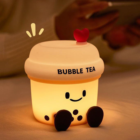 Kids Happy Tea Night Light – Silicone LED Bedside Lamp for Kids & Nursery