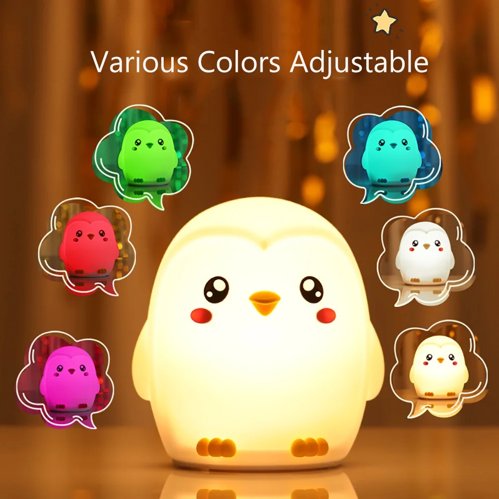 PenguinGlow Night Light – Soft Silicone Lamp for Kids & Toddlers