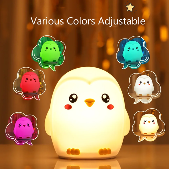 PenguinGlow Night Light – Soft Silicone Lamp for Kids & Toddlers