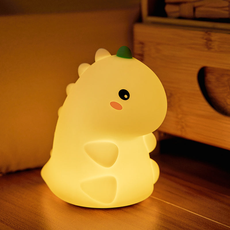 GlowFriends Dino LED Night Light – Soft Silicone Kids Bedside Lamp - Perfect Gift for Kids and Girls