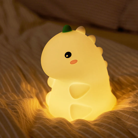 GlowFriends Dino LED Night Light – Soft Silicone Kids Bedside Lamp - Perfect Gift for Kids and Girls