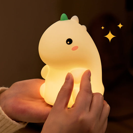 GlowFriends Dino LED Night Light – Soft Silicone Kids Bedside Lamp - Perfect Gift for Kids and Girls
