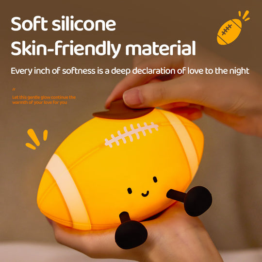 GlowFriends Football Night Light – Soft Silicone Kids Bedside Lamp - Perfect Gift