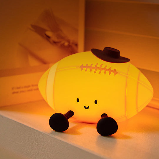 GlowFriends Football Night Light – Soft Silicone Kids Bedside Lamp - Perfect Gift