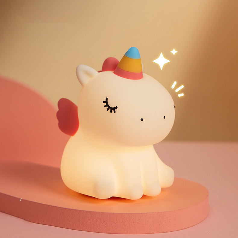 GlowFriends Unicorn Night Light LED - Tap Bedside Lamp Best Gift for Baby and Girl