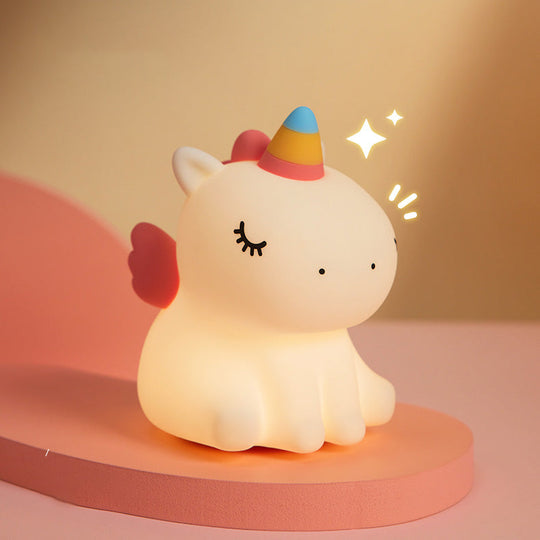GlowFriends Unicorn Night Light LED - Tap Bedside Lamp Best Gift for Baby and Girl