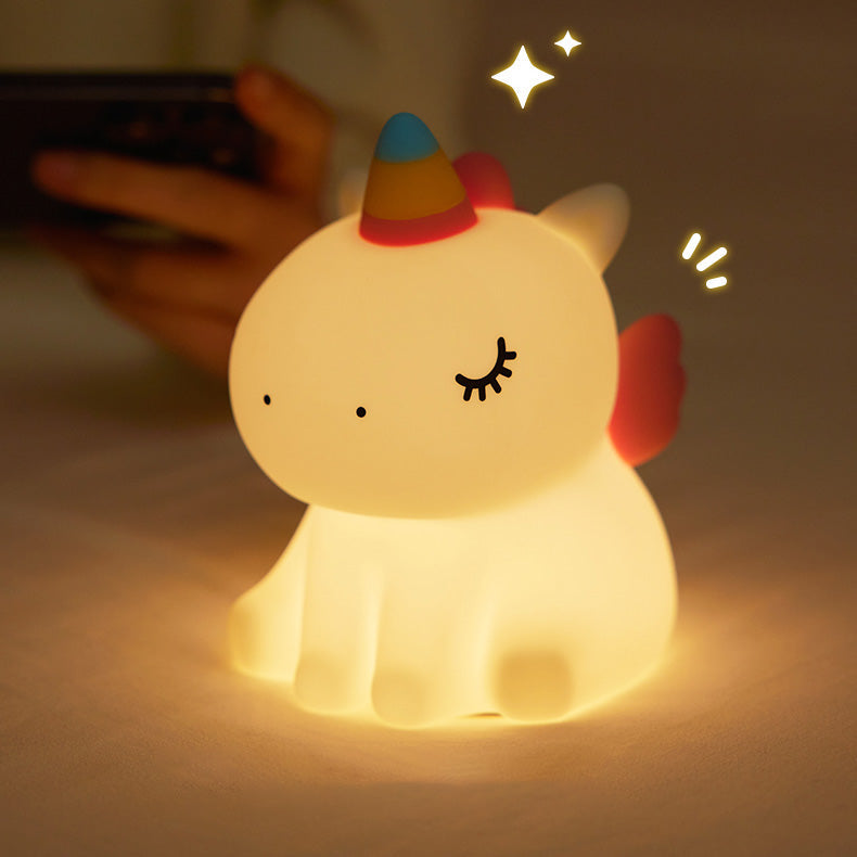GlowFriends Unicorn Night Light LED - Tap Bedside Lamp Best Gift for Baby and Girl