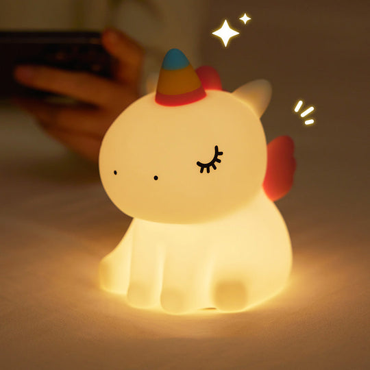 GlowFriends Unicorn Night Light LED - Tap Bedside Lamp Best Gift for Baby and Girl