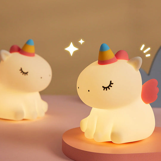 GlowFriends Unicorn Night Light LED - Tap Bedside Lamp Best Gift for Baby and Girl