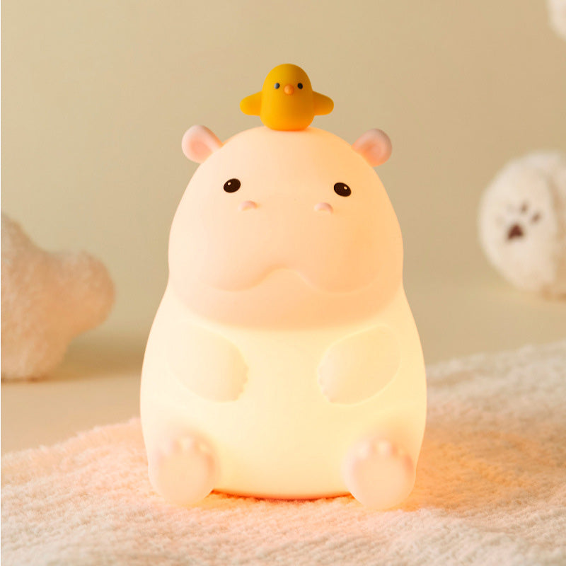 GlowFriends Hippo Night Light – Soft Silicone Kids Bedside Lamp