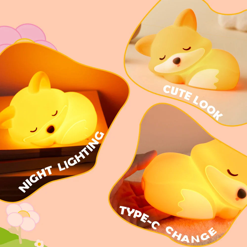 GlowFriends Fox Night Light - Kids Bedside Lamp - Perfect Gift