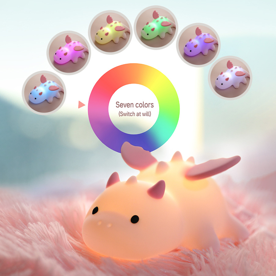 GlowFriends Dragon LED Night Light - Perfect Gift for Kids and Girls