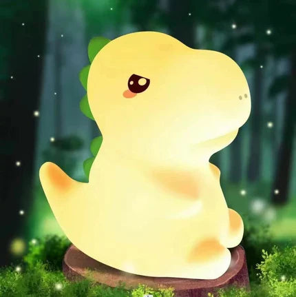 GlowFriends Dino LED Night Light – Soft Silicone Kids Bedside Lamp - Perfect Gift for Kids and Girls