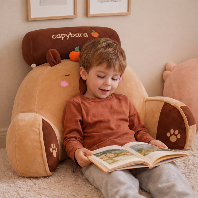 Aila Capybara Backrest Cushion – Soft Stuffed Cushion for Kids & Toddlers