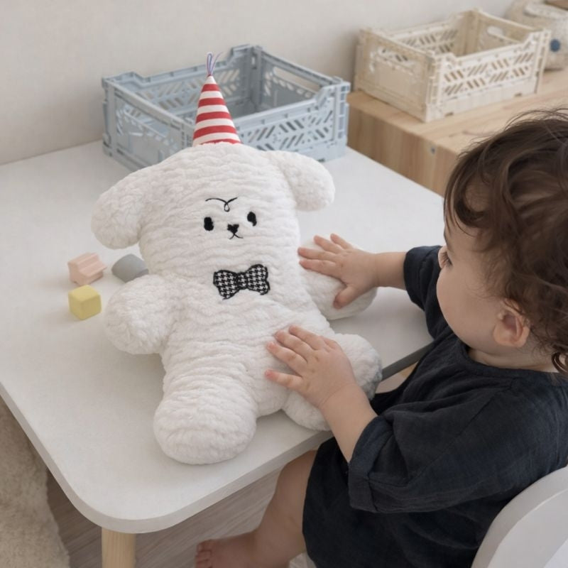 Anya White Curly Dog Plush Toy – Soft Stuffed Animal for Kids