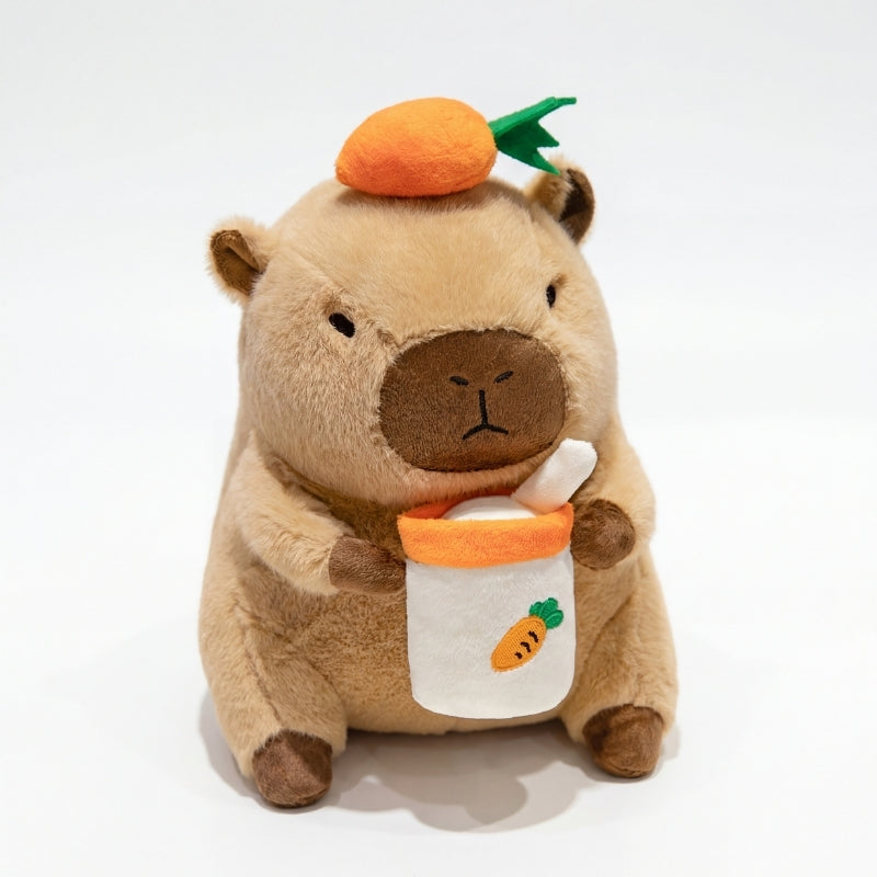 Brilena Foodie Capybara Plush Toy – Soft Stuffed Capybara for Babies & Toddlers