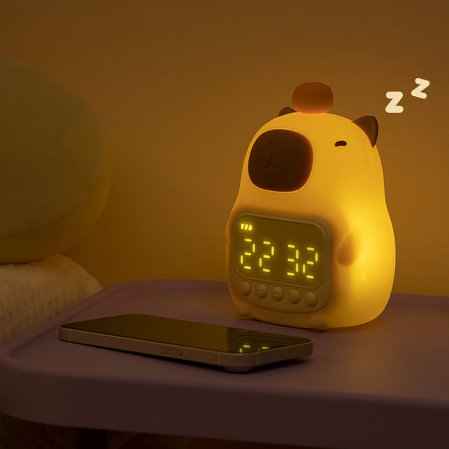 CapyTime Night Light Alarm Clock – Night Lamp for Kids & Toddlers