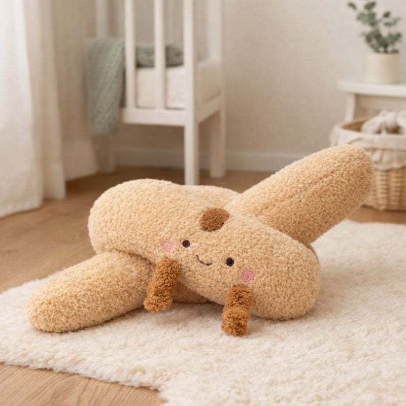Katarina Baguette Knotted Pillow – Soft Plush Cushion for Kids