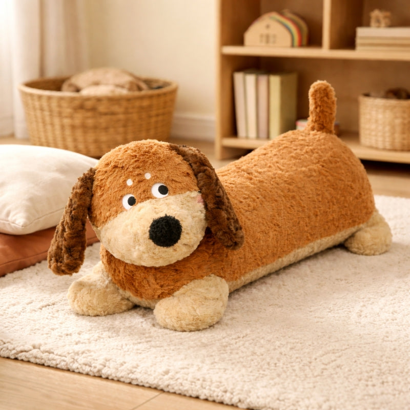 Pilar Dachshund Long Pillow – Soft Stuffed Dog for Babies & Toddlers