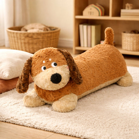 Pilar Dachshund Long Pillow – Soft Stuffed Dog for Babies & Toddlers